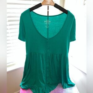 Torrid Size 0 babydoll Short sleeves. Green Used once